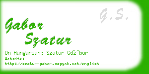 gabor szatur business card